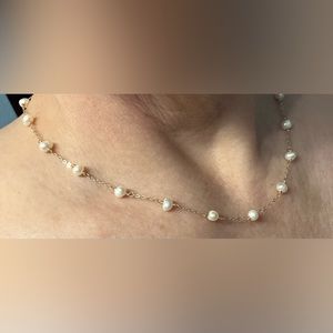 Fresh Water Pearl & Gold Tone Over Sterling Choker NWT